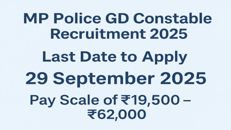 MP Police GD Constable Recruitment 2025 – Vacancy, Eligibility, Salary & Selection Process