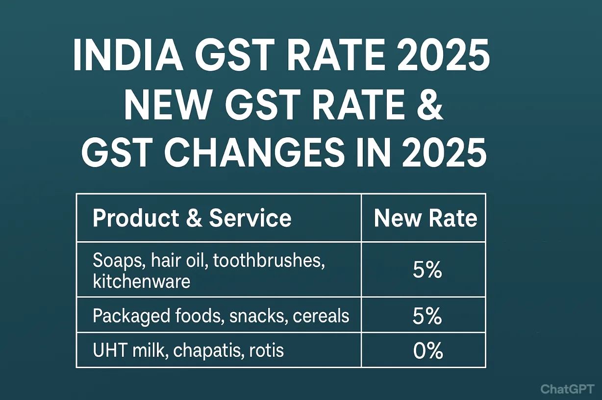 New GST Rates 2025 changes explained with table