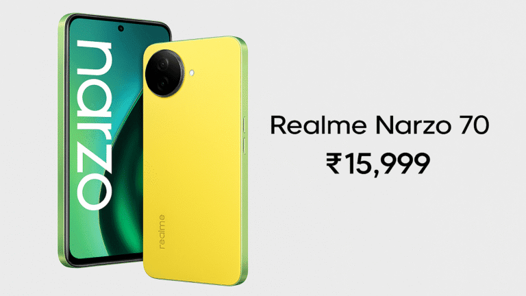 Realme Narzo 70 5G– 120 Hz AMOLED, Dimensity 7050 – ₹15,999